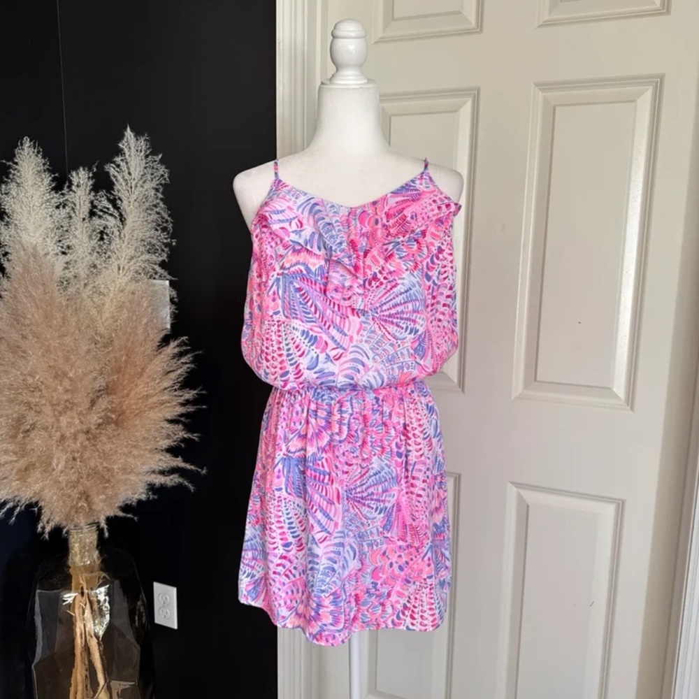 Lilly Pulitzer Zana Romper Raz Berry See You Soon 
Size Small - Picture 2 of 12